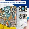 (US Local)8Pcs DIY Skull Diamond Painting Art Bookmarks with Crystal Pendants for Gift