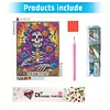 Diamond Painting -5D Full Round Drill Barber Skull(40x50cm)