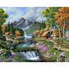 Forest Waterfall-Paint by Numbers Acrylic Painting 50*40CM