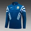 2024 Argentina Half-Pull Training Suit Cyan Football Shirt 1:1 Thai Quality