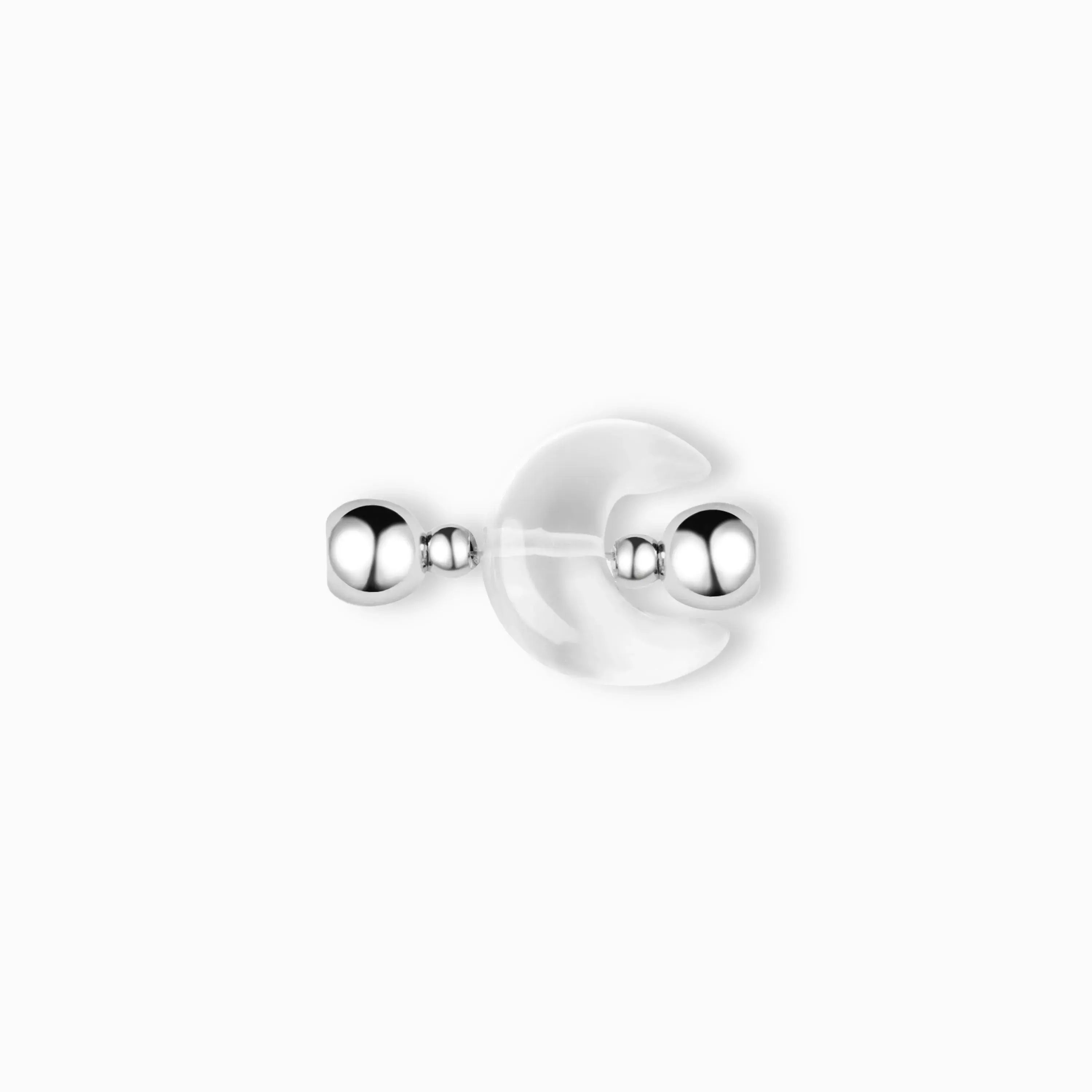 Moon-Shaped Clear Quartz Magnetic Pendant for modular magnetic crystal jewelry, product view
