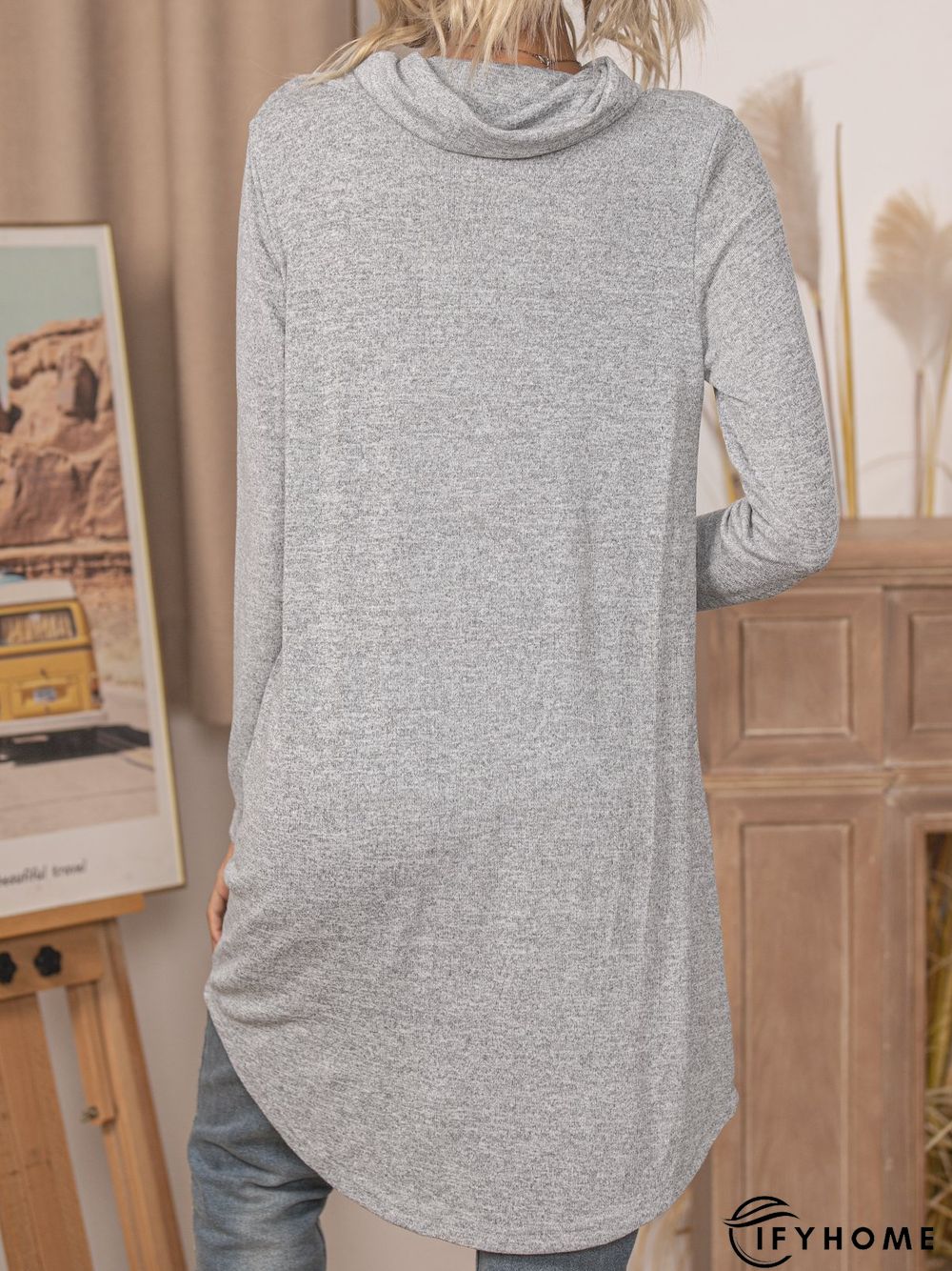 Gray Cotton Casual Top | IFYHOME