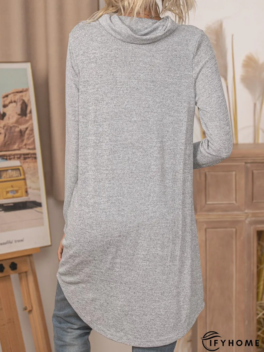 Gray Cotton Casual Top | IFYHOME