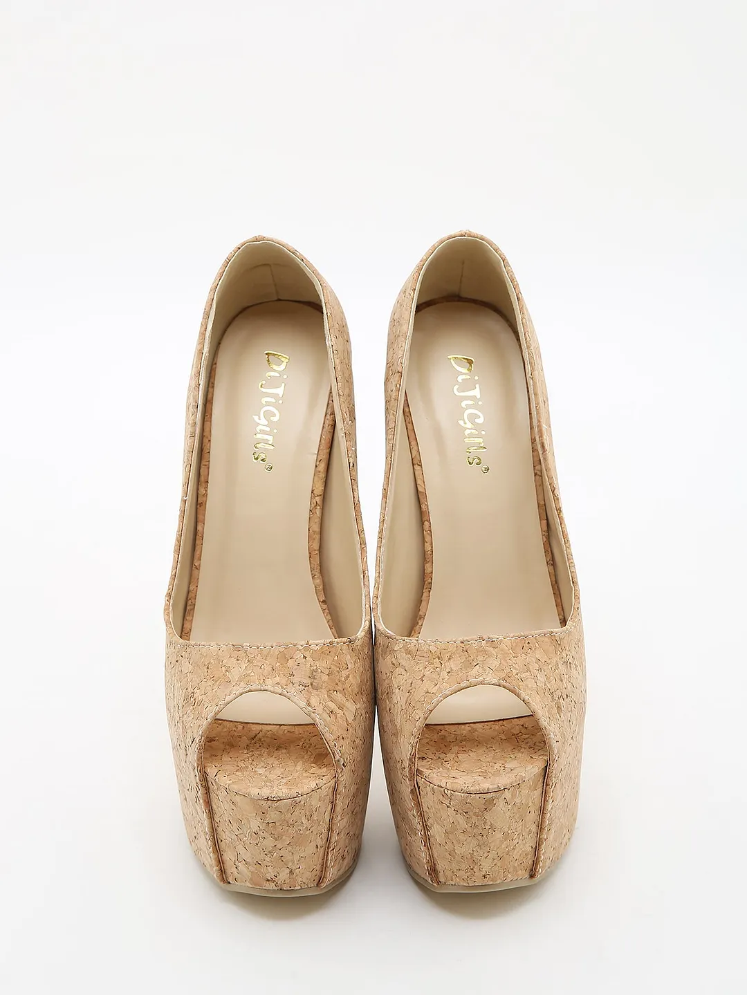  New Women Sandals Peep Toe Platform Heels Big Size 42 Party Shoes 16CM Dress Shoes Beige Pumps