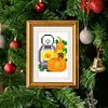 12pcs Autumn DIY Mini Round Diamond Painting Set 14x19cm
