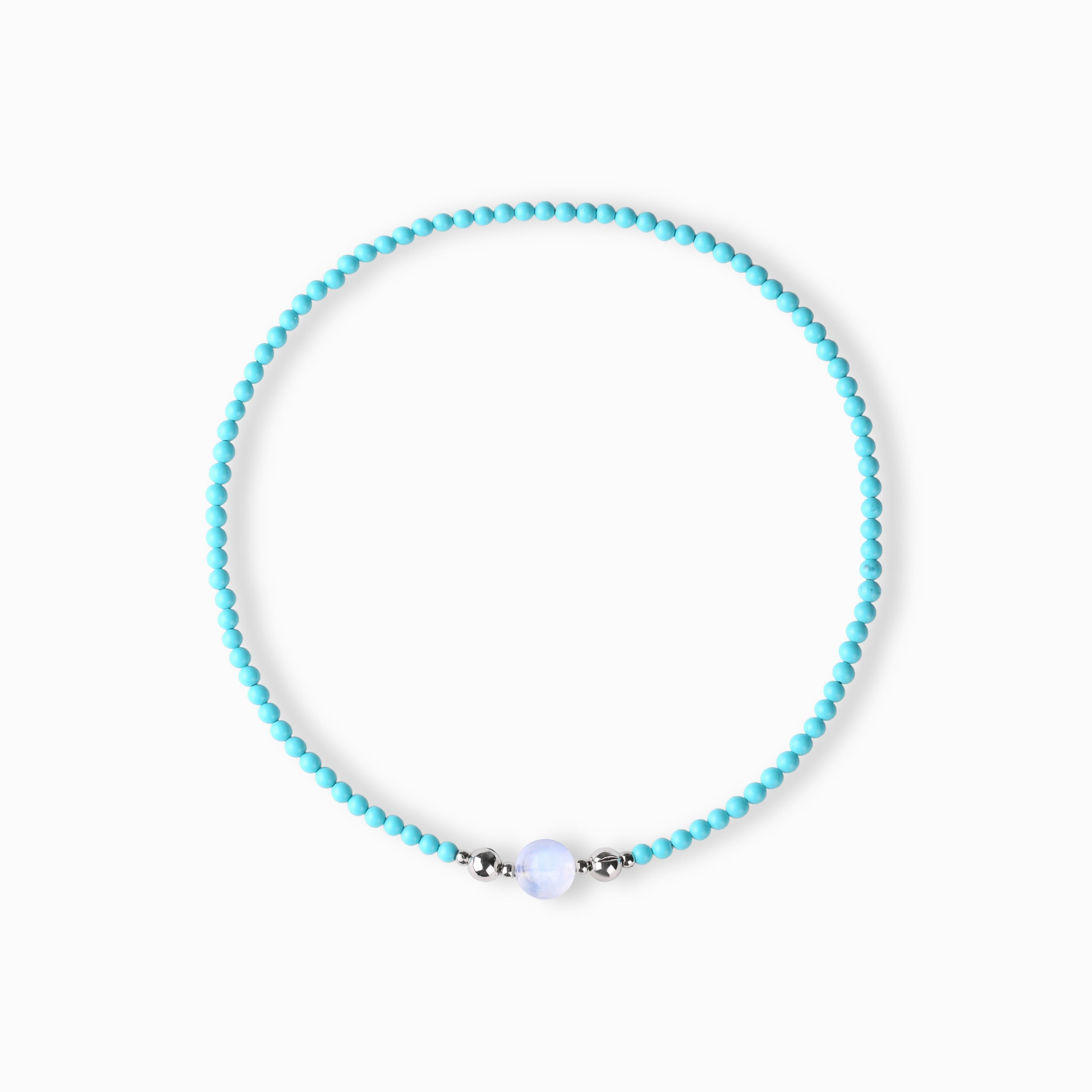 Turquoise Blue Moonstone Magnetic Necklace Set with modular magnetic styling, product view