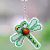 Dragonfly - Counted Bead Embroidery - Keychain