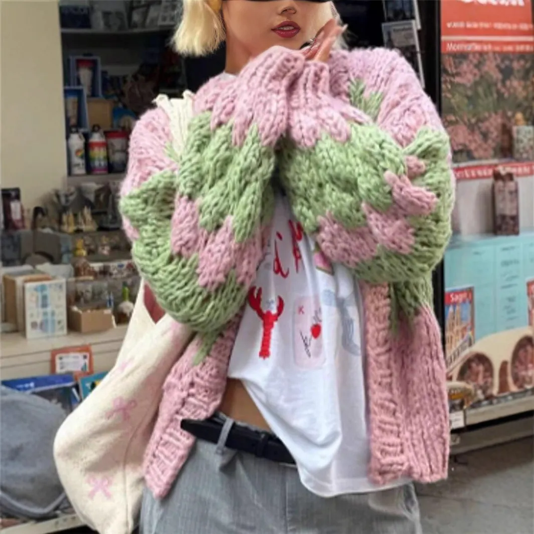 Athvotar Athvotar Autumn And Winter New V Collar Wear Loose Lazy Breeze Knitted Sweater Skirt