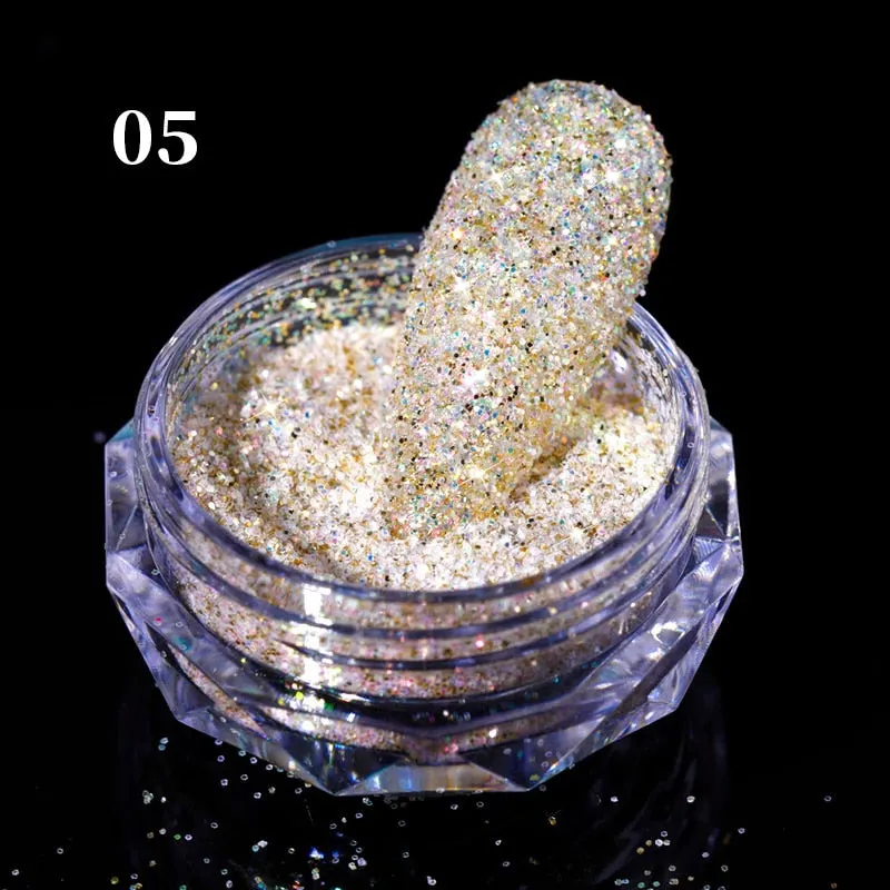1Box Reflective Glitter Powder For Nails Iridescent Flakes Sequins Pigment Dust Manicures Decoration Chrome Pigment Polish Gel-Nail Inspo