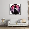 Witch And Cat Silhouette-11CT Stamped Cross Stitch 45*45cm/17.72*17.72in