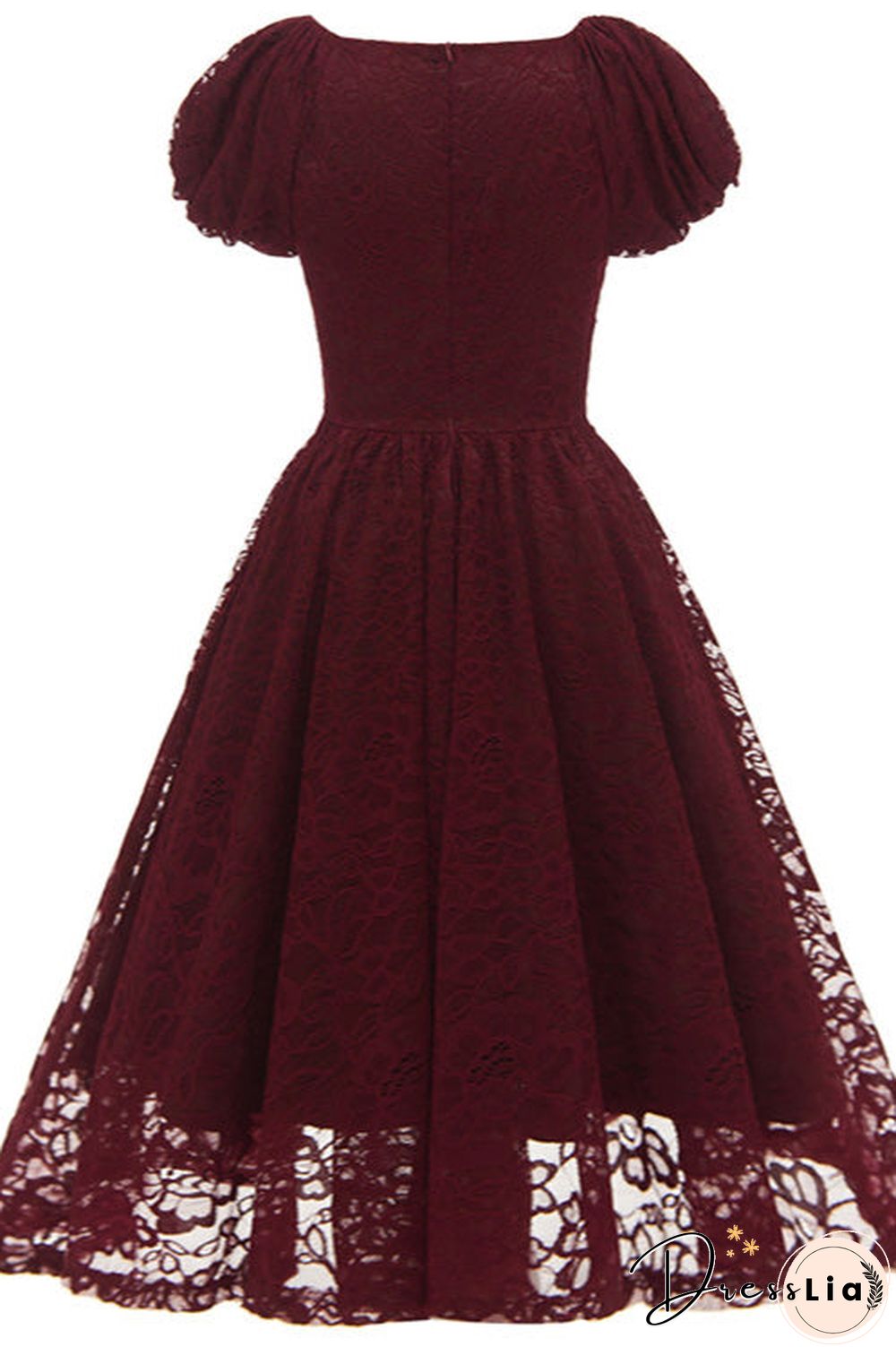 Burgundy Lace A-Line Party Homecoming Dresses