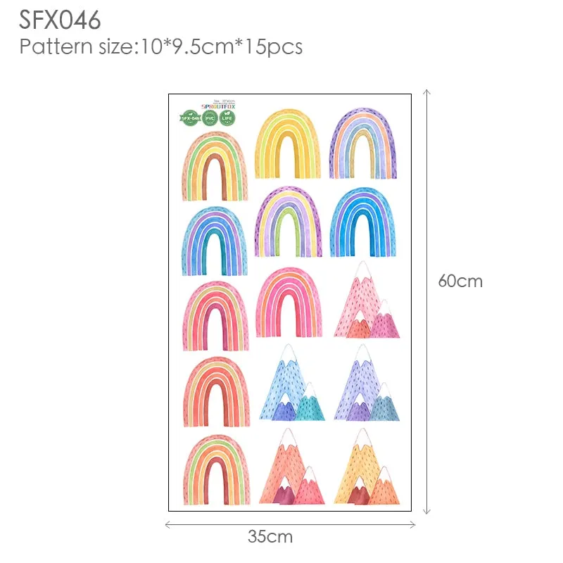 Rainbow Wall Stickers For Kids Rooms Nordic Bohemia Style Decorative Sticker Children Wall Stickers For Children's Room Girl