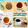 10Pcs Diamond Painting Wooden Christmas Ball Coaster Diamond Art Kit w/ Holder No-Slip Decor