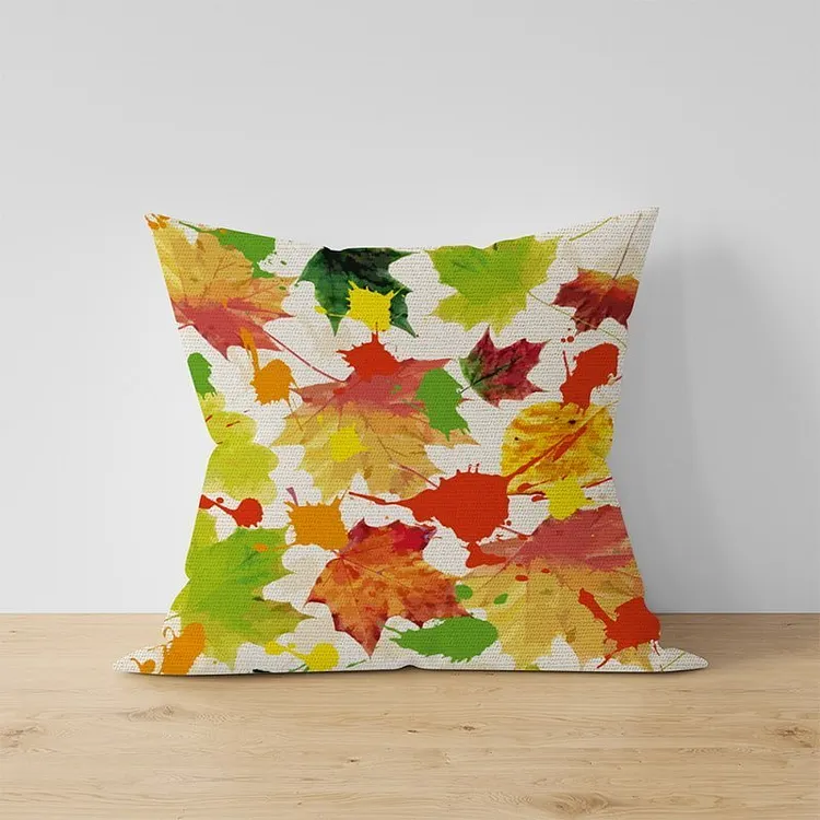 Autumn Fall Leaves Throw Pillow Home Decor