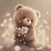 >SALE<Full Embroidery Eco-cotton Thread 11CT Printed Bear Cross Stitch Kit 40x40cm