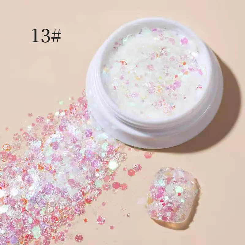 Iridescent 3D Ultrathin Sequins Nail Glitter Flakes Slices Purple White Sparkly DIY Tips Dazzling Paillette Nail Art Decorations