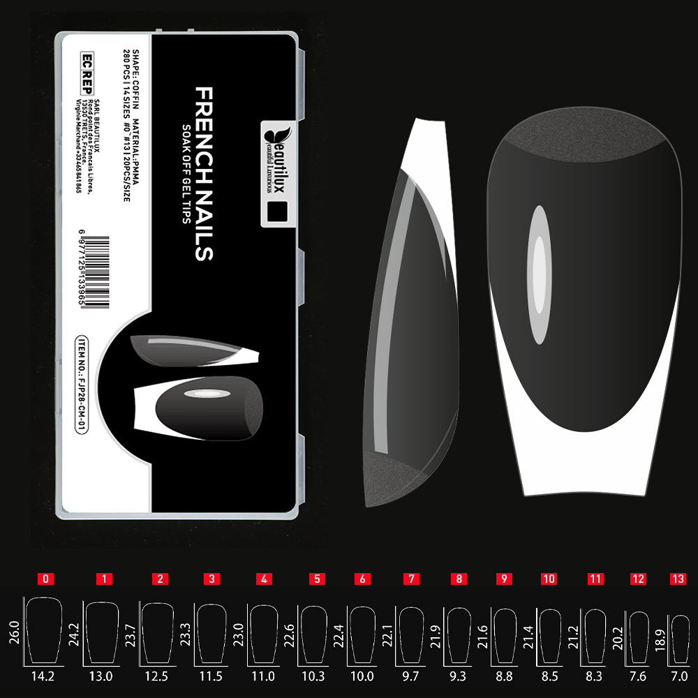 FRENCH CAPSULE NAILS 280pcs | COFFIN
