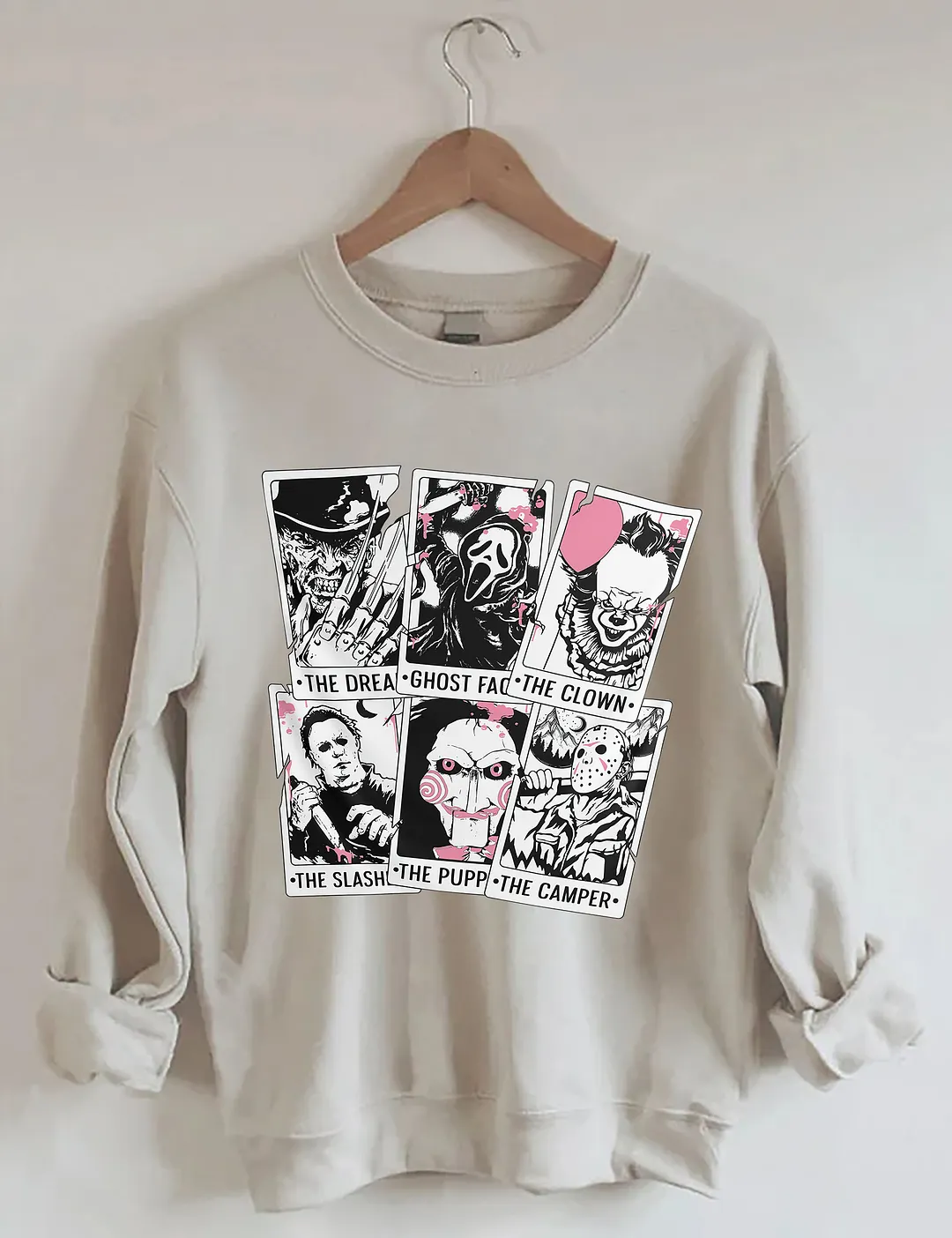 Horror Characters Tarot Card Sweatshirt