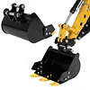 [US Local Warehouse] 400mm Bucket Metal Trenching Digger for Most 0.8-1.8 Ton Small Diggers Mini Excavator Digging Bucket Attachment 0.98in Hole 3.46in Center Wheelbase Mini Excavator Attachment w/ Metal Teeth