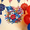 National Flag and Flowers DIY Acrylic Diamond Painting Hanging Kit Special Shape Crystal Rhinestone Art Pendants Single Side Drill for Adults Gift Home Wall Or Window Decor