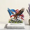 America Flag Eagle DIY 5D DIY Diamond Art Tabletop Ornament Kit for Home Decor