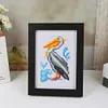 8pcs Bird DIY Mini Round Diamond Painting Set 12x17cm