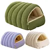 Warm Enclosed Cat Bed Cozy Plush Cats Tent Calming Pet Nest Cave for Cats Dogs