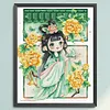 【SALE】Peony Girl-14CT Stamped Cross Stitch Egyptian Cotton 49*59cm/19.29*23.23in