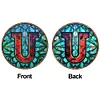(Upgrade Size)DIY Double Sided Diamond Painting Alphabet Family Last Name Initial Sign Ornament with Chain Window Hanging Kit