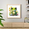 Flower Frog - 18CT Stamped Cross Stitch 25*25cm/9.84*9.84in