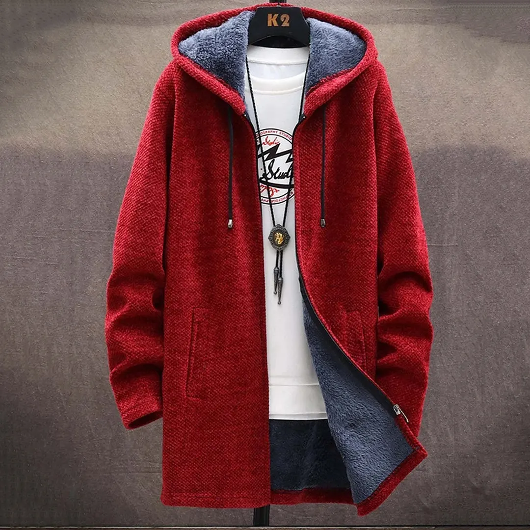 Men'S Plush Thick Knitted Sweater Coat Cardigan