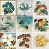 (Multi-Style)Ginkgo biloba- 3 strands 11CT Stamped Cross Stitch
