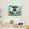 (Stamped/Counted) Bathing Yak And Sunflower-11CT Cross Stitch 40*40cm/15.75*15.75in