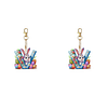 (US Local)PET Double Sided Special Shaped Easter Alphabet DIY Diamond Painting Keychain