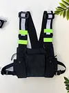 Reflective Vest Backpack Multi-Pocket Vest Bag Large Capacity Stylish Chest Bag