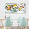 (Multi-Style Round) （Big Size） Feather Flower Leaves - Full Diamond Painting 80*40cm