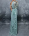 Sequin Panel Chiffon Evening Dress