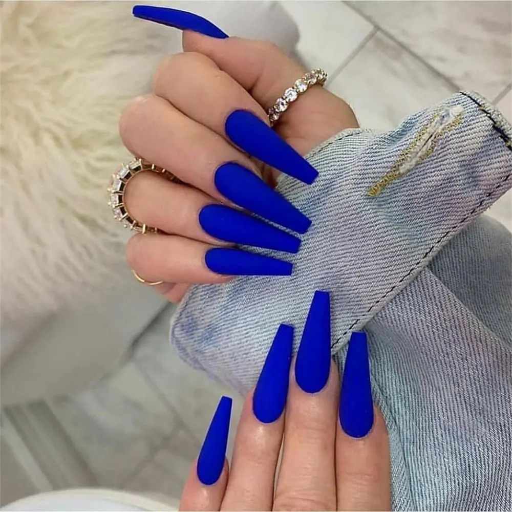 Nail Art Fake Nails Stiletto Tips Clear Press on Long False with Glue Coffin Stick Display Full Cover Artificial Designs Matte