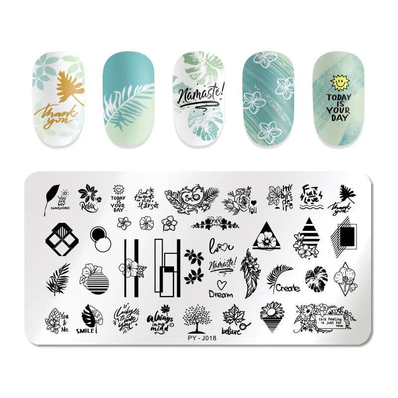 PICT YOU Nail Stamping Plates Snow Winter Nail Art Stamp Template idea nail Image Plate Stainless Steel Stencil Tools-Nail Inspo