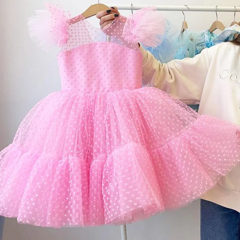 4-10 Yrs Fancy Baby Girls Dress New Year Party Evening Gowns Elegant Princess Dress Ball Gowns Wedding Kids Dresses For Girls