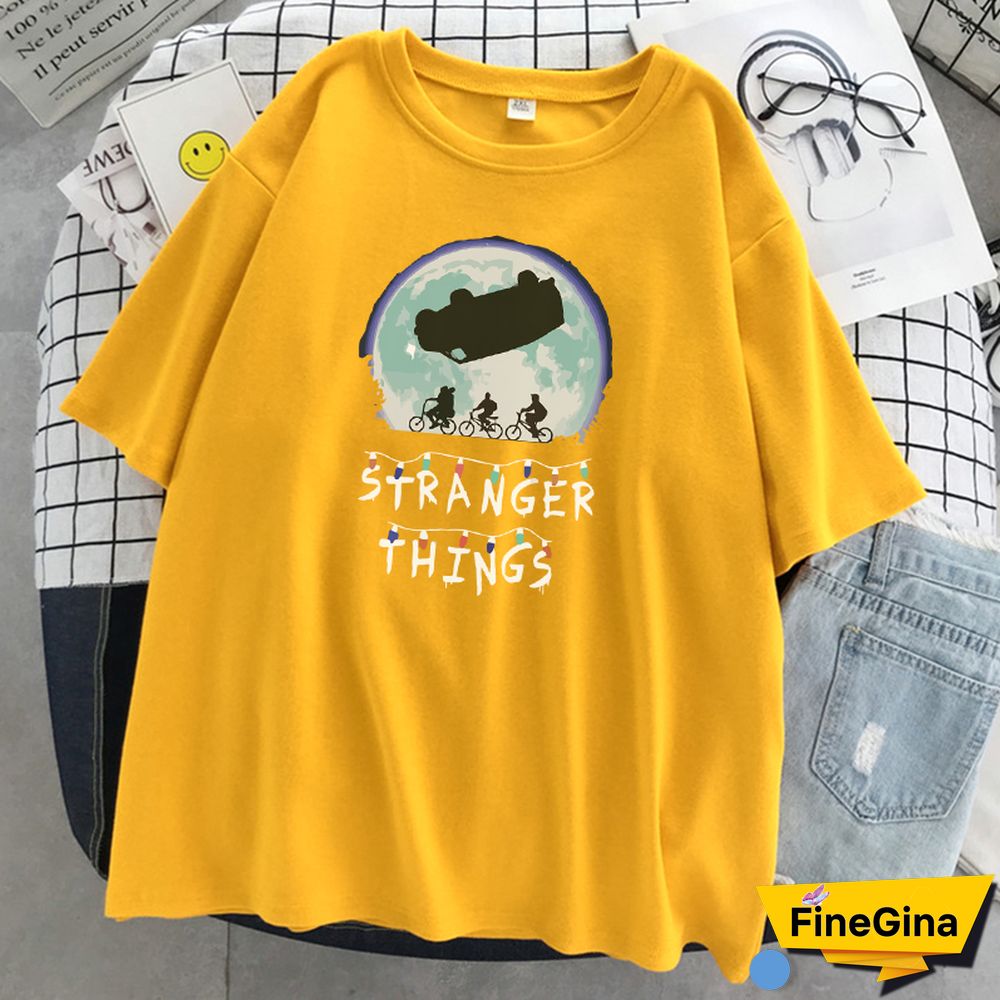 Science Fiction Thriller Stranger Things Print T Shirt Women O-Neck Loose T-Shirt Summer Soft T-Shirt Hip Hop Casual T Shirts
