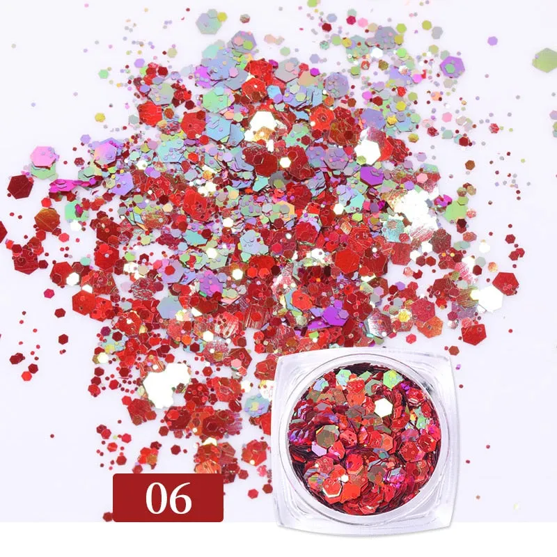 Iridescent 3D Ultrathin Sequins Nail Glitter Flakes Slices Purple White Sparkly DIY Tips Dazzling Paillette Nail Art Decorations