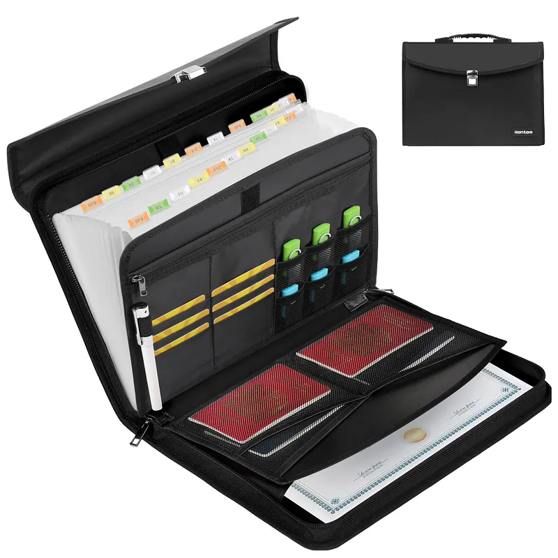 JUNDUN Accordion File Organizer - 12 Pocket Expanding File Folder