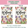 DIY Diamong Painting Double Sided Drills Garden Flags Outdoor Decor Holiday Garden Decorations Kit(Welcome Flower)
