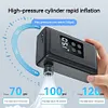 Fast Inflate Portable Pocket Bike Pump with Digital Gauge Bicycle Pump Auto Stop