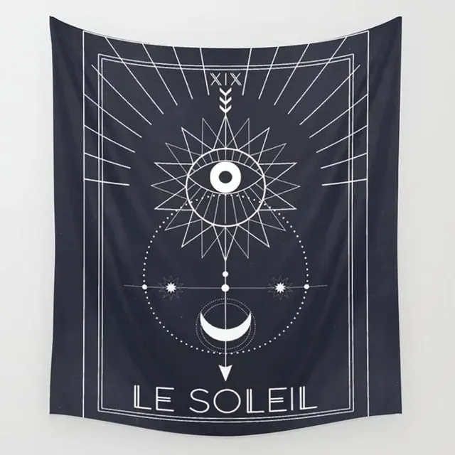 Tarot Tapestry Boho Tapestry Wall Hanging Moon Phase Magic Hand Tapestries Bedroom Decor Bedspread Cover Sun Moon Wall Decor