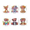 (US Local)6Pcs Acrylic Animals And Flowers Diamond Art Fridge Magnet for Car Mailbox Decor