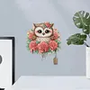Wooden Rose Owl DIY Diamond Art Craft Wall Hooks A Row of 3 Hooks Kit