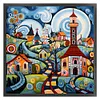 Colorful Houses - 14CT Stamped Cross Stitch - 40*40cm