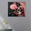 Skull Pink Roses-Full Round Diamond Painting 50*60CM
